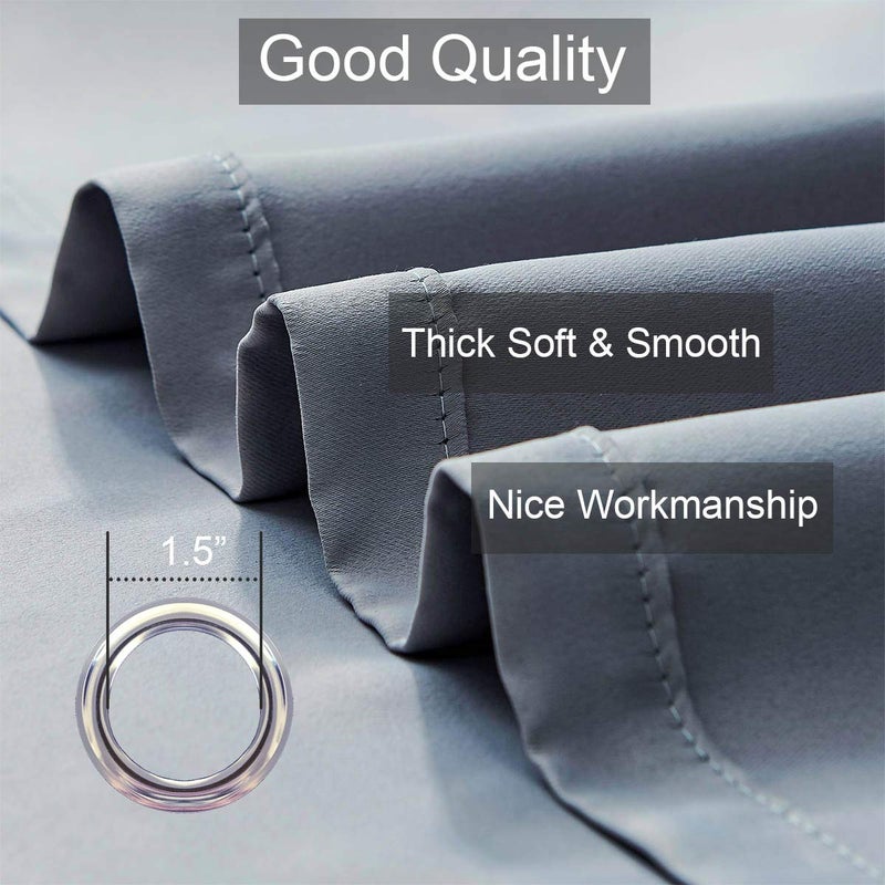 LA PALMA Thermal Insulated Blackout Darkening Grommet Living Room Curtains Window Drapes for Bedroom Pack of 2 Panels - Image 5
